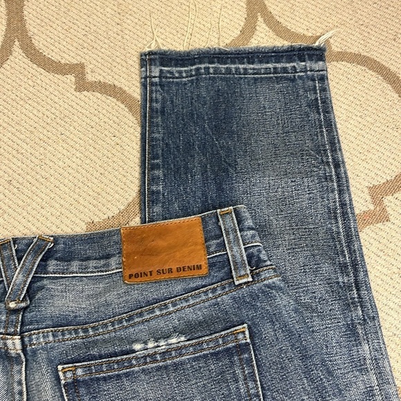 Point Sur Denim straight leg distressed raw hem Jeans - Picture 4 of 17